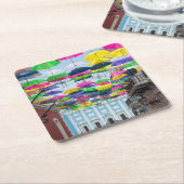 傘オーバーサンフアン通り&マンション スクエアペーパーコースター (アングル)