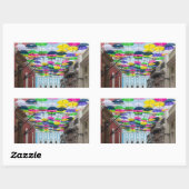 傘オーバーサンフアン通り&マンション 長方形シール (シート)