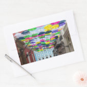 傘オーバーサンフアン通り&マンション 長方形シール (封筒)