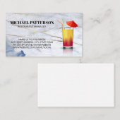 傘カクテル |青い金ゴールド大理石 名刺 (正面/裏面)