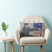 傘カフェのヴィンテージ絵画の人 ランバークッション (椅子)