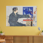 傘カフェヴィンテージ絵を描の人 キャンバスプリント (インサイチュ (リビング))