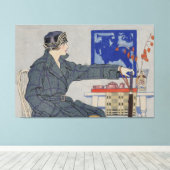 傘カフェヴィンテージ絵を描の人 キャンバスプリント (インサイチュ (ウッドフロア))