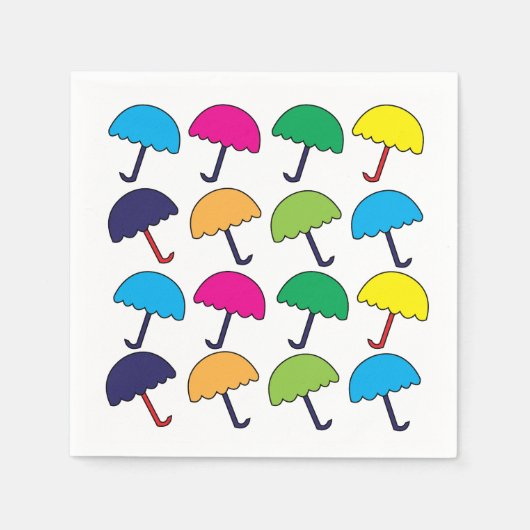 傘カラフルパーティー スタンダードカクテルナプキン (正面)