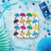 傘カラフルパーティー ペーパープレート (パーティー)