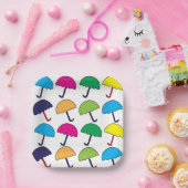 傘カラフルパーティー ペーパープレート (パーティー)