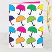 傘カラフル傘 カード (黄色い花)