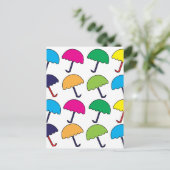 傘カラフル傘 ポストカード (スタンド正面)