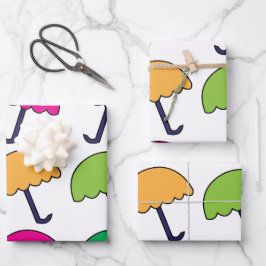 傘カラフル傘 ラッピングペーパーシート