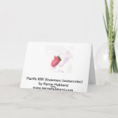 傘カードが付いている溶ける雪だるま シーズンカード (裏面)