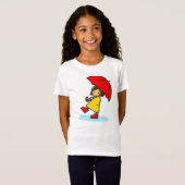 傘ガールキッズTシャツ Tシャツ (正面フル)