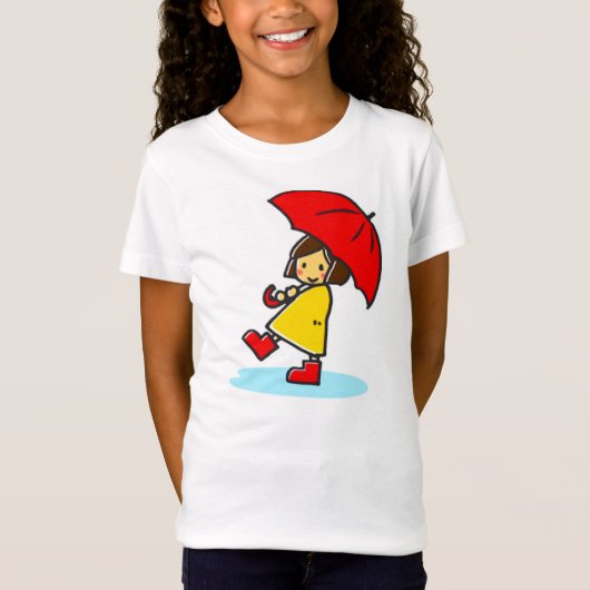 傘ガールキッズTシャツ Tシャツ (正面)