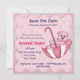 傘クマちゃんピンク - 招待状