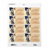 傘クラシック芸付き浮世絵芸者 ラベル (フルシート)