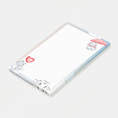 傘ハート飛んでいる風船を空に ポストイット (アングル)