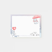 傘ハート飛んでいる風船を空に ポストイット (正面)