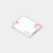 傘ハート飛んでいる風船を空に ポストイット (アングル)