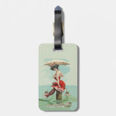 傘ビクトリアン海赤い水着 ラゲッジタグ (裏面縦)