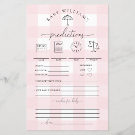 傘ピンクギンガムベビー予測ゲーム