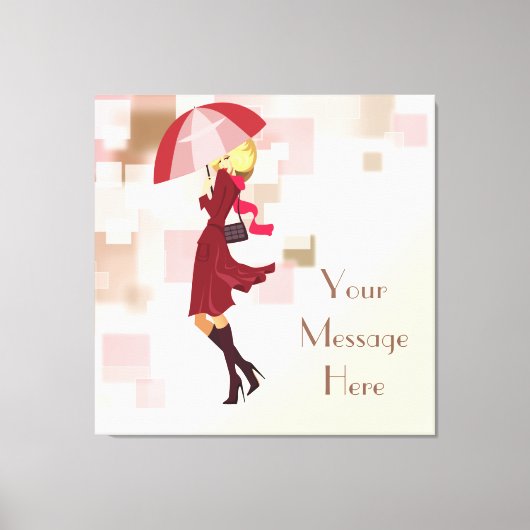 傘ファッションモデルキャンバスプリント キャンバスプリント (正面)