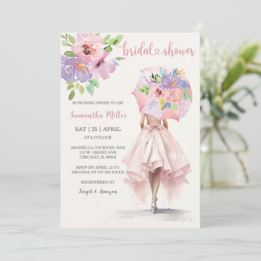 傘ブライダルシャワーアイディア 招待状 (スタンド正面)