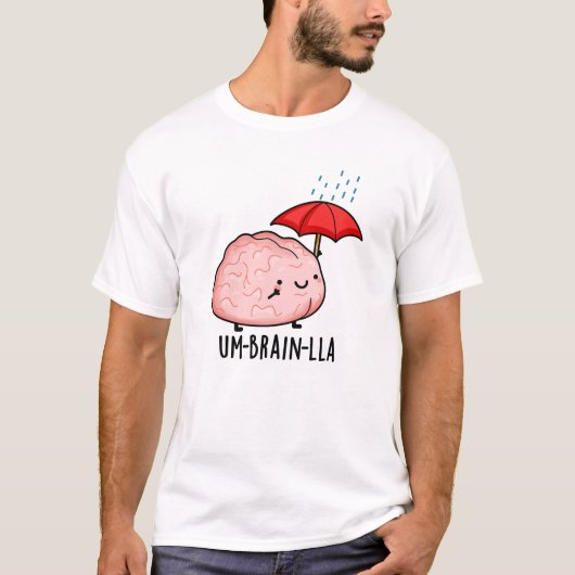 傘ブレイン 面白い脳のダジャレ Tシャツ (正面)