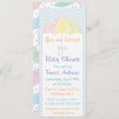 傘ベビレースのようーシャワー招待状 招待状 (正面/裏面)