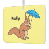 傘マンガが描かれた可愛い赤リス カーエアーフレッシュナー (左)