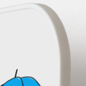 傘マンガが描かれた可愛い赤リス ピックルボールラケット (左詳細)