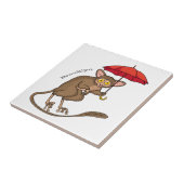 傘マンガ付き可愛いターシエーイラストレーション タイル (側面)