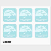 傘モダン雨赤ちゃんシャワー男の子ありがとう スクエアシール (シート)