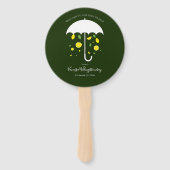 傘レモン緑の漫画の赤ちゃんシャワー ハンドファン (正面)