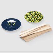 傘レモン青い漫画の赤ちゃんシャワー ハンドファン (組立なし)