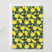 傘レモン青い白の仮想ベビーシャワー 招待状 (裏面)