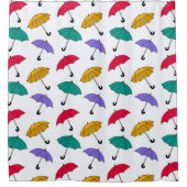 傘予測できなの落ちる模様 シャワーカーテン (正面)