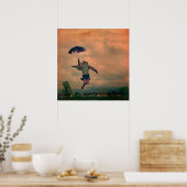 傘付きの女の子 ポスター (キッチン)