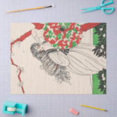 傘付きアールデコ美しいファッション髪 薄葉紙 (クラフト)