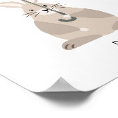 傘付きウサギ名前をカスタムする子供部屋ウォールアート ポスター (角)