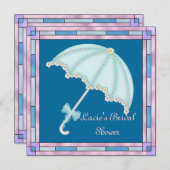 傘付き人気がある招待状ブライダルシャワー 招待状 (正面/裏面)