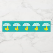 傘付き可愛い赤ちゃんシャワー ペットボトルラベル (シングルラベル)