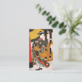 傘付き着物を着たアジア人女性 名刺 (スタンド正面)