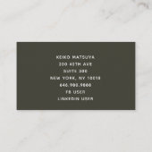 傘付き着物を着たアジア人女性 名刺 (裏面)