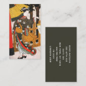 傘付き着物を着たアジア人女性 名刺 (正面/裏面)