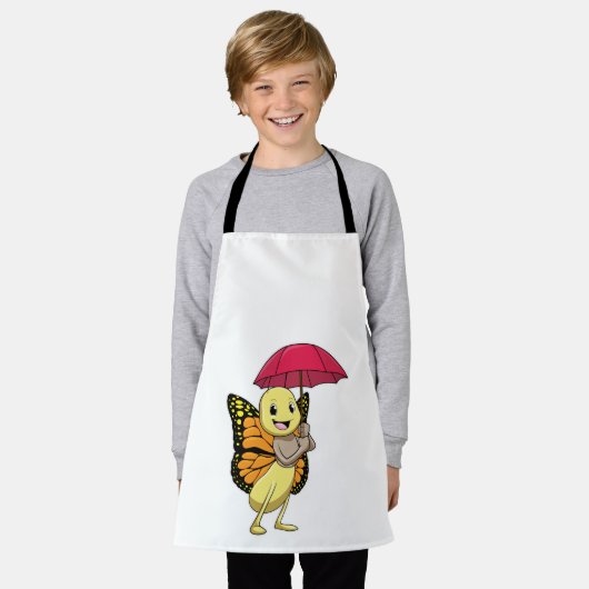 傘付き蝶 エプロン (着用した状態)