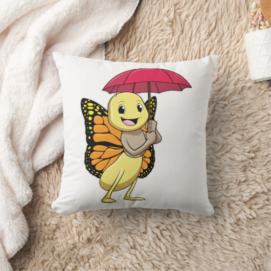 傘付き蝶 クッション (ブランケット)
