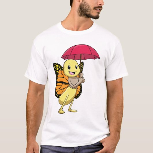 傘付き蝶 Tシャツ (正面)