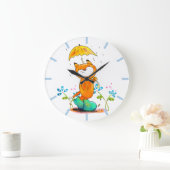 傘感動的付春キツネ ラージ壁時計 (ホーム)