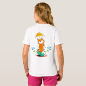 傘感動的付春キツネ Tシャツ (裏面フル)