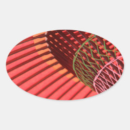 傘日本の傘 楕円形シール