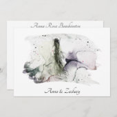 *~*傘日本女性RSVP QR AR27結婚s 招待状 (正面/裏面)